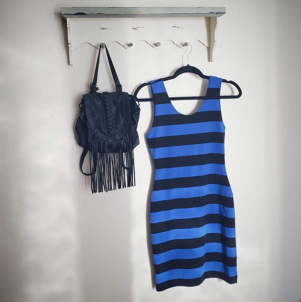 Hi Top | Vintage Blue & Black Striped Dress